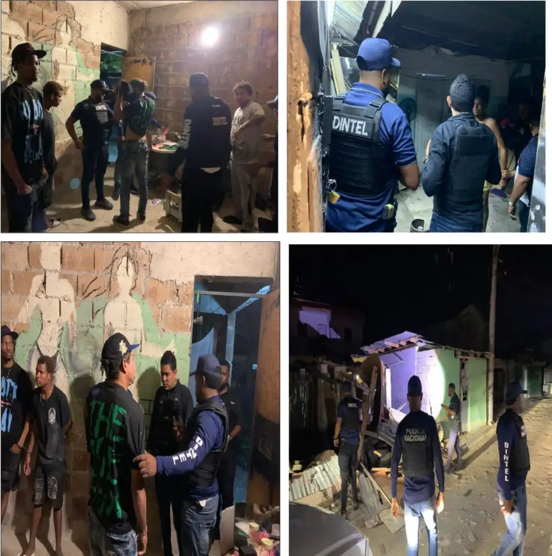 DINTEL ejecuta cinco allanamientos y operativo focalizado en Verón–Punta Cana; ocupan arma ilegal, drogas y detienen a seis personas