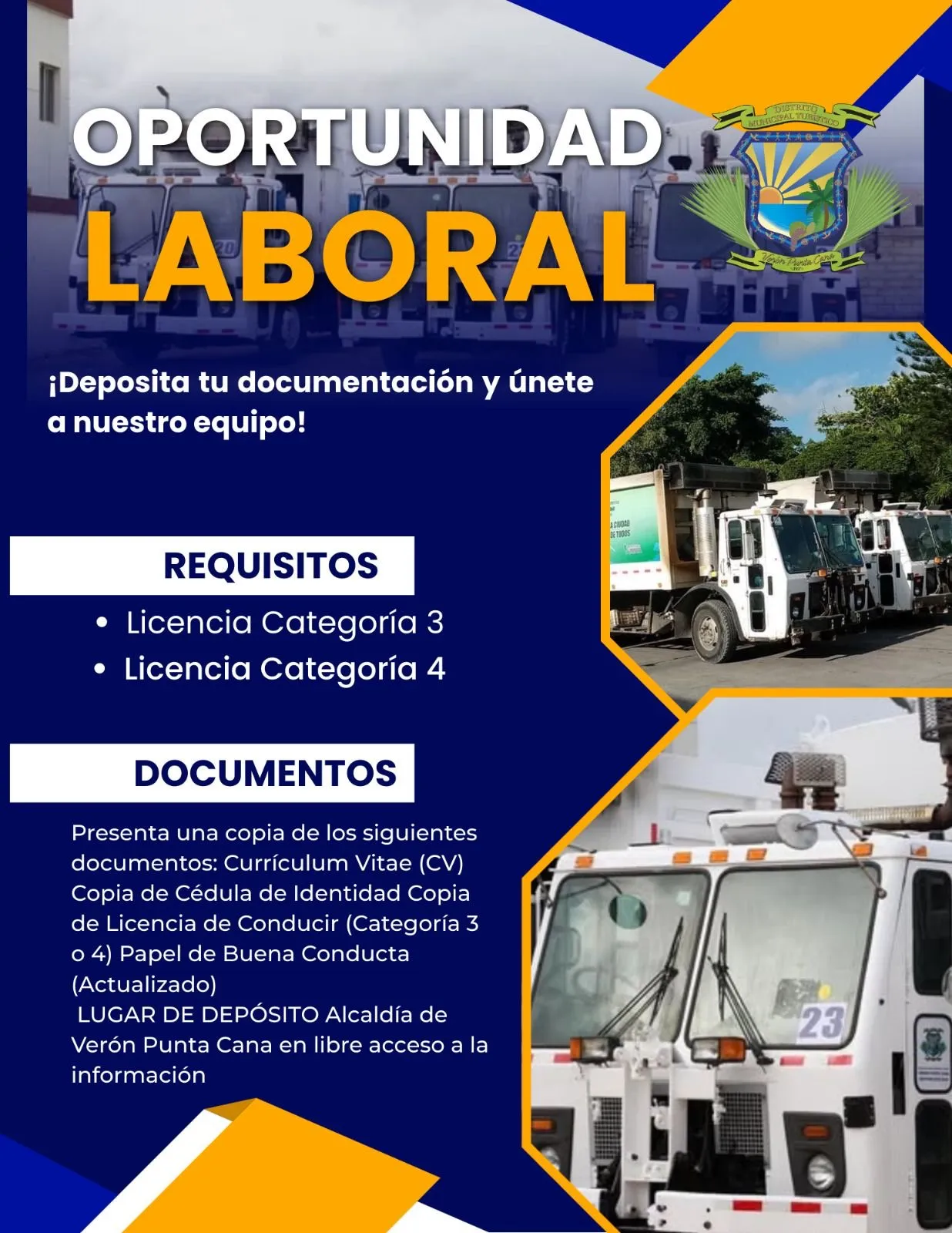 Alcaldía de Verón Punta Cana abre vacantes para conductores