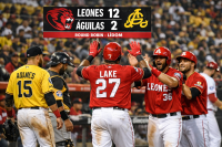 Leones del Escogido vencen 12-2 a las Águilas en inicio del Round Robin