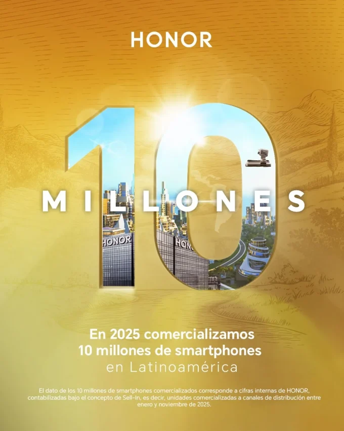 HONOR supera los 10 millones de celulares vendidos en Latinoamérica