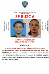 Bávaro: Policía busca activamente a hombre acusado de homicidio