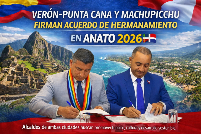 Verón-Punta Cana y Machupicchu sellan acuerdo de hermanamiento en ANATO 2026