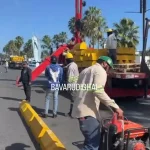 Instalan muros Jersey en la avenida Barceló de Bávaro para reorganizar el tránsito