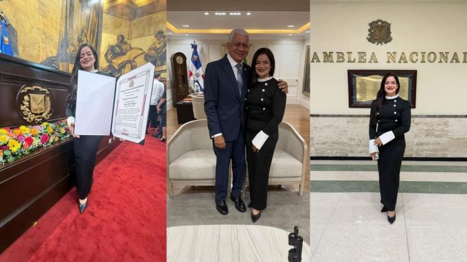 Yudelka Rodríguez Molina recibe reconocimiento “Huellas de Futuro” en el Congreso Nacional