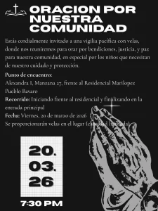 Convocan vigilia de oración por la comunidad en Pueblo Bávaro y Solidaridad