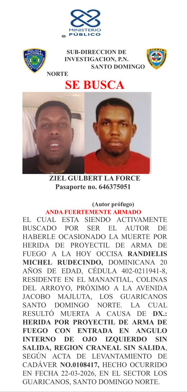 Policía Nacional activa búsqueda de hombre acusado de ultimar a su expareja en Los Guaricanos, SDN