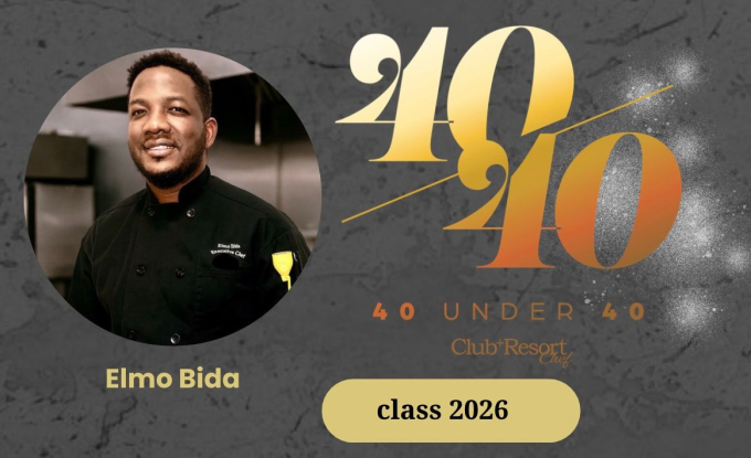 Chef dominicano Elmo Bida es reconocido en la Clase 2026 de “40 Under 40” de Club + Resort Chef